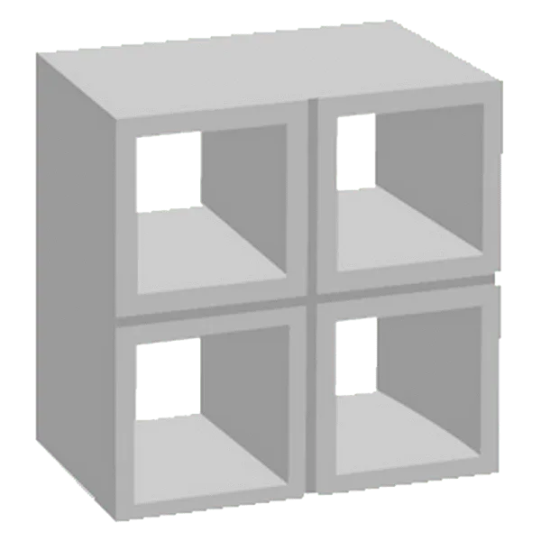 Elementos vazados de concreto 4 Furos